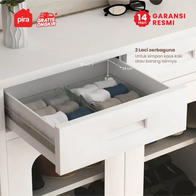 PIRA - BOLT MSR DR P RAK SEPATU BESI / LEMARI SEPATU / RAK BESI SERBAGUNA warna WHITE - PIRA - foto 5