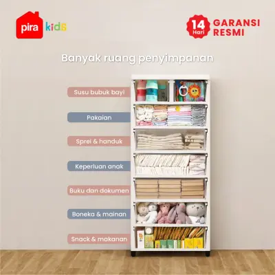 PIRA KIDS - BOB PCH4+2 LEMARI LACI PLASTIK / LEMARI PLASTIK / DRAWER PLASTIK / LEMARI BAYI / LEMARI PAKAIAN ANAK warna BLUE - PIRA KIDS - foto 5