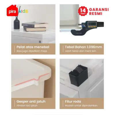 PIRA KIDS - BOB PCH4+2 LEMARI LACI PLASTIK / LEMARI PLASTIK / DRAWER PLASTIK / LEMARI BAYI / LEMARI PAKAIAN ANAK warna BLUE - PIRA KIDS - foto 7