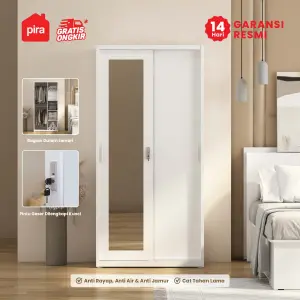 PIRA OX -  RALF 90A MWDSL LEMARI PAKAIAN BESI SLIDING / PINTU GESER warna WHITE - PIRA - foto 2
