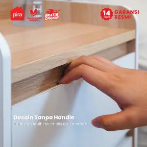 PIRA METROPOLIS -  NILS NS40 MEJA NAKAS / MEJA SUDUT / MEJA SAMPING / LEMARI LACI 2 SUSUN warna WHITE - PRO OAK - PIRA METROPOLIS - foto 7