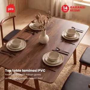 PIRA BAVARIAN - SIV DTS MEJA MAKAN SET DENGAN 4 KURSI warna DARK BROWN - BLACK - PIRA - foto 3