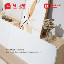 PIRA -  LEAN HB160 SANDARAN KASUR / BED HEADBOARD warna PRO OAK - WHITE SM - PIRA - foto 6