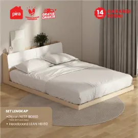 PIRA -  LEAN HB160 SANDARAN KASUR / BED HEADBOARD warna PRO OAK - WHITE SM - PIRA - foto 2