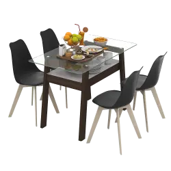 PIRA - NOBBEY DT120 MEJA MAKAN warna BROWN WALNUT - PIRA - foto 6