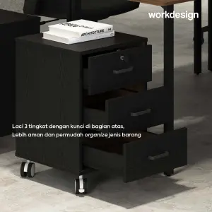 WORKDESIGN CODA PD40 PEDESTAL / LEMARI LACI / LEMARI ARSIP KANTOR warna BLACK OAK - WORKDESIGN - foto 9