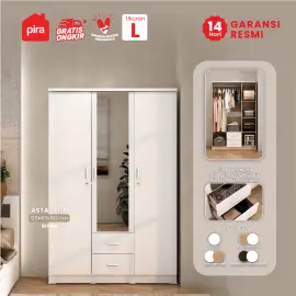 PIRA METROPOLIS OX -  ASTA 3PL A LEMARI PAKAIAN 3 PINTU warna WHITE - PIRA METROPOLIS - foto 1