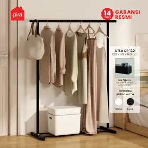 PIRA - ATLA CR 120 RAK GANTUNG BAJU / STAND GANTUNGAN / STAND HANGER / RAK BESI warna BLACK - PIRA - foto 1