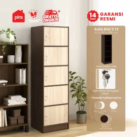 PIRA METROPOLIS - ALBA RSG 5 TS RAK SERBAGUNA / LEMARI SUSUN warna AMERICAN WALNUT - SONOMA OAK - METROPOLIS - foto 1