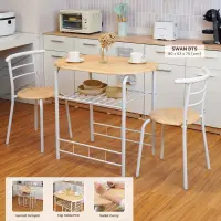PIRA - SWAN DTS SET MEJA MAKAN DENGAN 2 SET KURSI warna PRO OAK - WHITE - PIRA METROPOLIS - foto 1