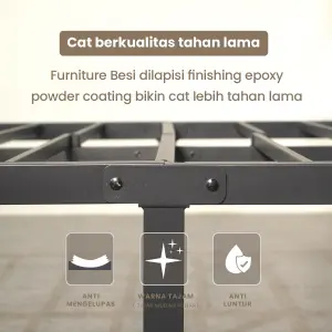 PIRA - BASE MBD100 DIPAN BESI / RANJANG / TEMPAT TIDUR BESI warna BLACK - PIRA - foto 4