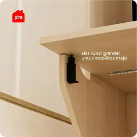 PIRA WORK - ROYCE DK60 MEJA BELAJAR / MEJA KERJA LIPAT / RAK BUKU warna PRO OAK - PIRA WORK - foto 4