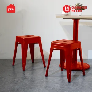 PIRA - KORG LC KURSI CAFE / KURSI BESI / KURSI MAKAN / KURSI OUTDOOR / BANGKU BESI warna RED - PIRA - foto 3