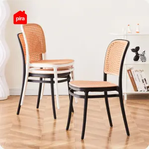 PIRA - RATTA DC KURSI ROTAN PLASTIK / KURSI MAKAN / KURSI TERAS / KURSI SANTAI / KURSI CAFE / KURSI PLASTIK warna RED - BROWN - PIRA - foto 2