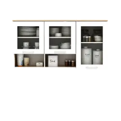 PIRA METROPOLIS OX - ARUNA KC WU120G RB RAK DAPUR / RAK GANTUNG DAPUR / KITCHEN SET ATAS 3 PINTU KACA DENGAN RAK BUMBU warna WHITE - PRO OAK - PIRA METROPOLIS OX - foto 3