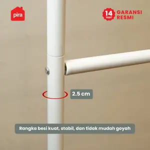 PIRA - ATLA CR 121 WRAK GANTUNG BAJU / STAND GANTUNGAN / STAND HANGER / RAK BESI warna WHITE - PIRA - foto 2