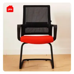PIRA WORK - REY VC KURSI HADAP / KURSI MEETING / KURSI KERJA / KURSI KANTOR warna BLACK - RED - PIRA WORK - foto 3