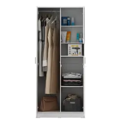 PIRA METROPOLIS OX - ARUNA WDD 2 LEMARI PAKAIAN 2 PINTU DENGAN KACA RIAS warna WHITE - PIRA METROPOLIS OX - foto 8