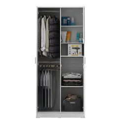 PIRA METROPOLIS OX - ARUNA WDD 2 LEMARI PAKAIAN 2 PINTU DENGAN KACA RIAS warna WHITE - PIRA METROPOLIS OX - foto 7