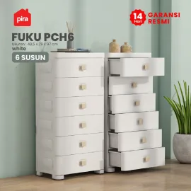 PIRA METROPOLIS - FUKU PCH6 LEMARI LACI / LACI PLASTIK / LEMARI SUSUN PLASTIK / LEMARI BAYI / LEMARI PAKAIAN ANAK warna WHITE - PIRA METROPOLIS - foto 1