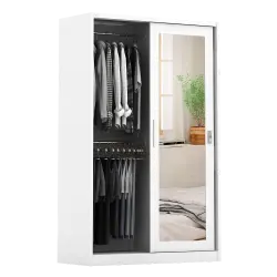 PIRA - SCHON 120A N MWDSL LEMARI PAKAIAN BESI SLIDING / PINTU GESER warna WHITE - PIRA - foto 9