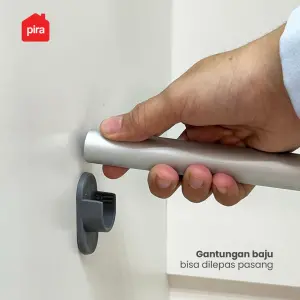 PIRA METROPOLIS OX -  ARUNA 3PS LK LEMARI PAKAIAN 3 PINTU / LEMARI BAJU FULL RAK DENGAN LOKER PENYIMPANAN warna WHITE - PIRA METROPOLIS OX - foto 6