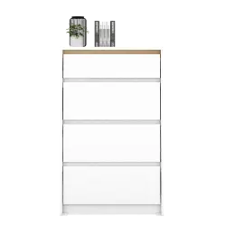 PIRA METROPOLIS OX - HIRO CH4 LEMARI LACI 4 SUSUN warna WHITE - PRO OAK - PIRA METROPOLIS OX - foto 2