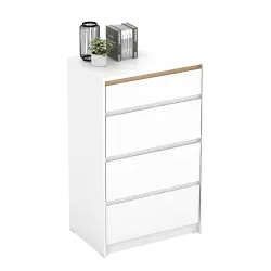 PIRA METROPOLIS OX - HIRO CH4 LEMARI LACI 4 SUSUN warna WHITE - PRO OAK - PIRA METROPOLIS OX - foto 6