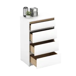 PIRA METROPOLIS OX - HIRO CH4 LEMARI LACI 4 SUSUN warna WHITE - PRO OAK - PIRA METROPOLIS OX - foto 7