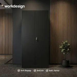 WORKDESIGN BURO AVA MBC 2 RAK BUKU BESI / LEMARI ARSIP KANTOR warna BLACK - WORKDESIGN - foto 2