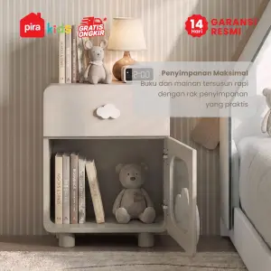 PIRA KIDS -  KUMMO NS40D MEJA NAKAS ANAK / MEJA SUDUT / MEJA SAMPING warna LIGHT TAUPE - WHITE - PIRA KIDS - foto 4