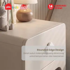 PIRA KIDS -  KUMMO NS40D MEJA NAKAS ANAK / MEJA SUDUT / MEJA SAMPING warna LIGHT TAUPE - WHITE - PIRA KIDS - foto 5