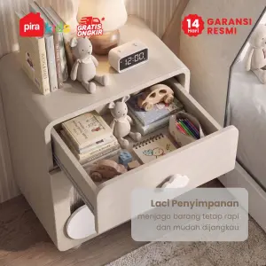 PIRA KIDS -  KUMMO NS40D MEJA NAKAS ANAK / MEJA SUDUT / MEJA SAMPING warna LIGHT TAUPE - WHITE - PIRA KIDS - foto 3
