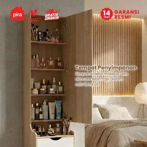 PIRA METROPOLIS OX - FUJI DS40 MEJA RIAS / CERMIN FULL BODY / MEJA RIAS MINIMALIS warna PRO OAK - WHITE - PIRA - foto 4