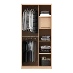 PIRA - ASHTON A 90A MWDSL LEMARI PAKAIAN BESI SLIDING / GESER MOTIF KAYU warna LIGHT ASH - WHITE - PIRA - foto 10