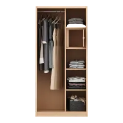 PIRA - ASHTON A 90A MWDSL LEMARI PAKAIAN BESI SLIDING / GESER MOTIF KAYU warna LIGHT ASH - WHITE - PIRA - foto 11