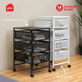 PIRA METROPOLIS - ALVA MCH4 RAK LACI BESI / DRAWER PENYIMPANAN BESI / RAK SUSUN BESI / LACI DOKUMEN warna BLACK - PIRA METROPOLIS - foto 2