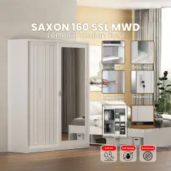 PIRA - SAXON 160 SSL MWD LEMARI PAKAIAN BESI SLIDING / PINTU GESER warna WHITE - PIRA - foto 22