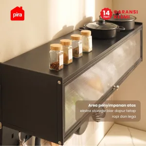 PIRA - DISH AVA MDR85 H RAK PIRING / RAK PIRING GANTUNG / RAK DAPUR / RAK WASTAFEL / RAK PENGERING PIRING warna BLACK - PIRA - foto 3