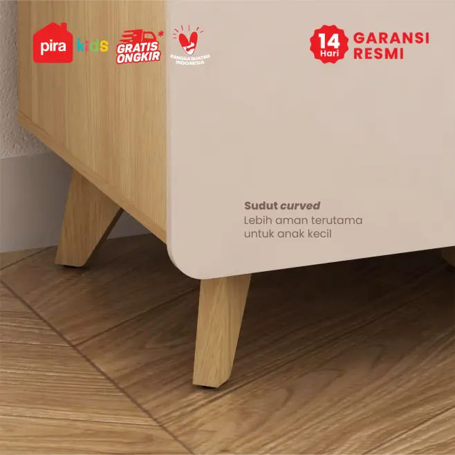 PIRA KIDS - TIANA BL150 LEMARI PAKAIAN ANAK 3 PINTU / LEMARI BAJU ANAK warna EURO OAK - LIGHT TAUPE - PIRA KIDS - foto 8