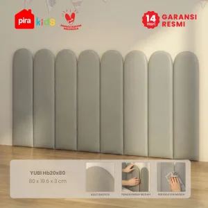 PIRA KIDS - YUBI HB20X60 HEADBOARD KASUR / WALL PANEL 3D / WALLPAPER FOAM 3D / SANDARAN BERMAIN ANAK 1 PCS warna LIGHT GREY - PIRA KIDS - foto 1