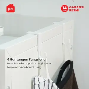 PIRA - REGALL AVA MSU 100T5 LEMARI DAPUR / RAK DAPUR / RAK DAPUR BESI / RAK SUSUN SERBAGUNA warna WHITE - PIRA - foto 4