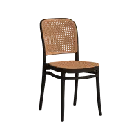 PIRA - RATTA DC KURSI ROTAN PLASTIK / KURSI MAKAN / KURSI TERAS / KURSI SANTAI / KURSI CAFE / KURSI PLASTIK warna BLACK - BROWN - PIRA - foto 2
