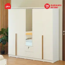 PIRA METROPOLIS -  YONA 5P 2DR LEMARI PAKAIAN 5 PINTU DENGAN 2 LACI warna WHITE - PRO OAK - PIRA METROPOLIS - foto 5