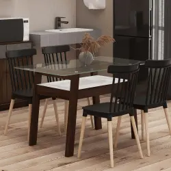 PIRA - NOBBEY DT120 MEJA MAKAN warna BROWN WALNUT - PIRA - foto 2