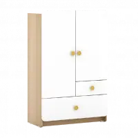 PIRA KIDS - WOODY BL80 CR LEMARI PAKAIAN ANAK 2 PINTU FULL RAK warna PRO OAK - WHITE SM - PIRA KIDS - foto 5
