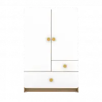 PIRA KIDS - WOODY BL80 CR LEMARI PAKAIAN ANAK 2 PINTU FULL RAK warna PRO OAK - WHITE SM - PIRA KIDS - foto 6