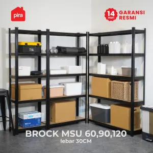 PIRA METROPOLIS - BROCK MSU 90X40 RAK SUSUN SERBAGUNA / RAK SUSUN BESI / RAK BESI SERBAGUNA / RAK GUDANG / RAK PENYIMPANAN warna BLACK - PIRA METROPOLIS - foto 5