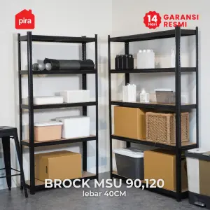 PIRA METROPOLIS - BROCK MSU 90X40 RAK SUSUN SERBAGUNA / RAK SUSUN BESI / RAK BESI SERBAGUNA / RAK GUDANG / RAK PENYIMPANAN warna BLACK - PIRA METROPOLIS - foto 6