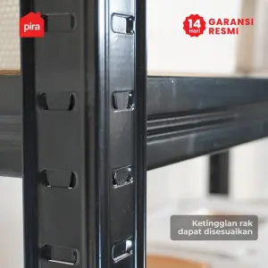 PIRA METROPOLIS - BROCK MSU 90X40 RAK SUSUN SERBAGUNA / RAK SUSUN BESI / RAK BESI SERBAGUNA / RAK GUDANG / RAK PENYIMPANAN warna BLACK - PIRA METROPOLIS - foto 9